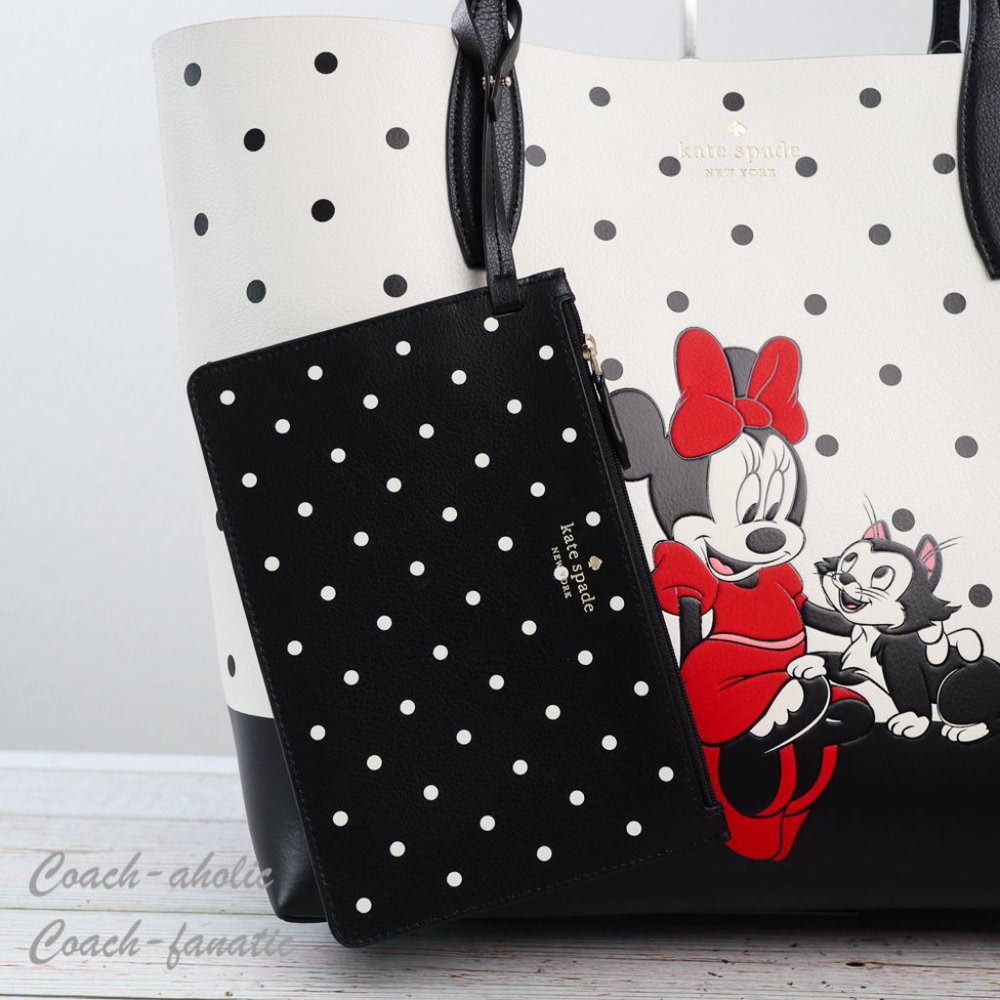 NWT Disney x Kate Spade New York Minnie Mouse Tote Bag with Wristlet - Picture 4 of 12